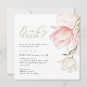 Invitation Baby shower moderne Watercolor Tulip (Devant)
