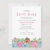 Invitation Baby shower moderne Wild Berry Sweet (Devant)