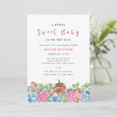 Invitation Baby shower moderne Wild Berry Sweet (Debout devant)