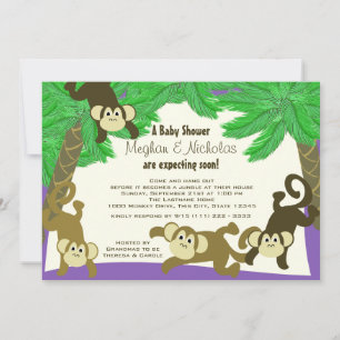 Invitation Baby shower Monkey Jungle