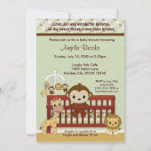 Invitation Baby shower MONKEY Jungle Pals JPN-M (Devant)