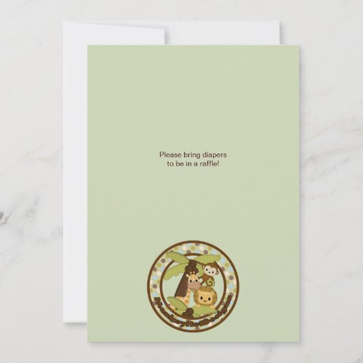 Invitation Baby shower MONKEY Jungle Pals JPN-M (Dos)