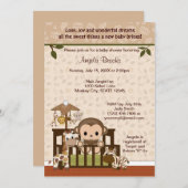 Invitation Baby shower MONKEY Nali Jungle NJM (Devant / Derrière)