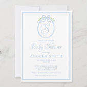 Invitation Baby shower monogramme (Devant)