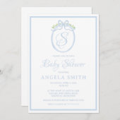 Invitation Baby shower monogramme (Devant / Derrière)