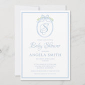 Invitation Baby shower monogramme (Devant)