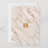Invitation Baby shower monogramme chic en cuivre de marbre (Dos)