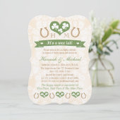 Invitation Baby shower Monogrammed Horseshoe Shamrock Couples (Debout devant)