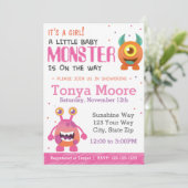 Invitation Baby shower Monster Girl (Debout devant)