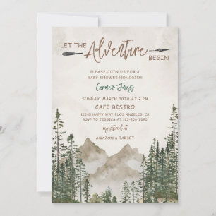 Invitation Baby Shower Montagne Pin Aventure