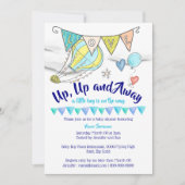 Invitation Baby shower montgolfière voyageant drapeaux pour g (Devant)