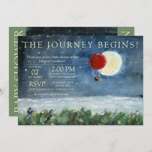 Invitation Baby shower Moon Eclipse (Devant / Derrière)