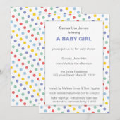 Invitation Baby shower Motif à points de la Polka Rainbow Spr (Devant / Derrière)