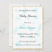Invitation Baby shower motif bleu mer (Devant)