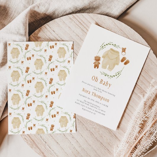 Invitation Baby shower Motif Boho neutre pour les femmes
