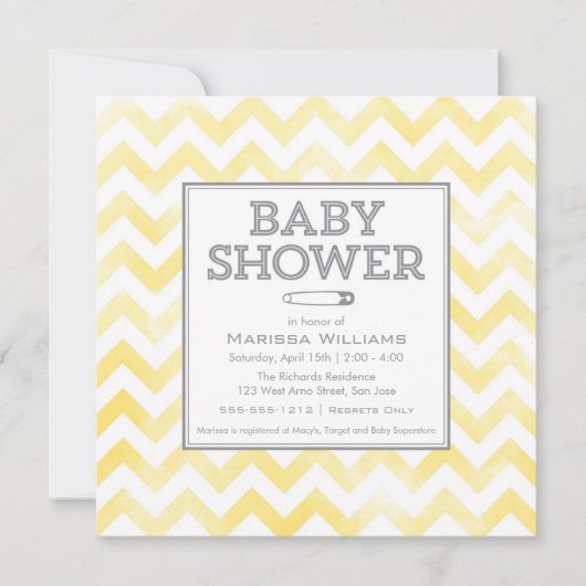 Invitation Baby shower motif Chevron (Devant)
