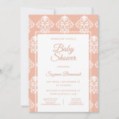 Invitation Baby shower Motif corail (Devant)