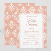 Invitation Baby shower Motif corail (Devant / Derrière)