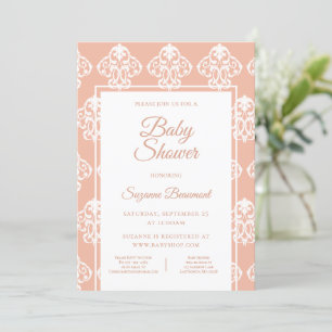 Invitation Baby shower Motif corail