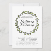 Invitation Baby shower Motif de couronnes Laurel (Devant)