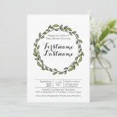 Invitation Baby shower Motif de couronnes Laurel (Debout devant)