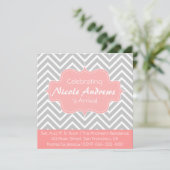 Invitation Baby shower: Motif de Grey et White Chevron (Debout devant)