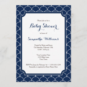 Invitation Baby shower Motif de St Jacques de marine