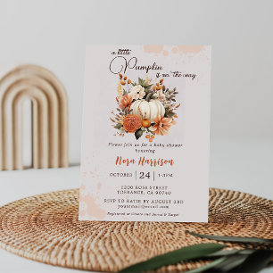 Invitation Baby shower Motif Fleur sauvage de Little Citrouil