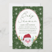 Invitation BABY SHOWER | Motif flocon de neige du Père Noël (Devant)