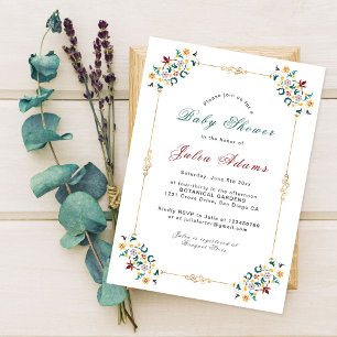 Invitation Baby Shower Motif Géométrique Classique Vintage