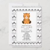 Invitation Baby shower Motif noir et blanc Tiger (Devant)