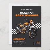 Invitation Baby shower moto classique (Devant)