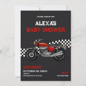 Invitation Baby shower moto classique (Devant)