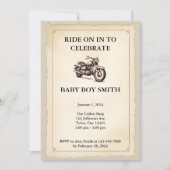 Invitation Baby shower moto vintage (Devant)