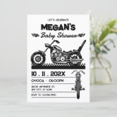 Invitation baby shower moto vintage (Debout devant)