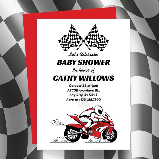 Invitation Baby shower Motorbike