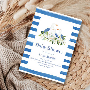 Invitation Baby Shower Mouettes de Bord de Mer