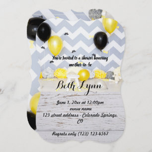 Invitation Baby shower Moustache moustaches Destiny's Destiny