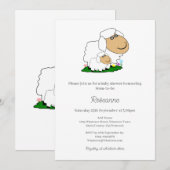 Invitation Baby shower mouton (Devant / Derrière)
