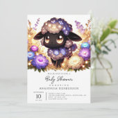 Invitation Baby shower mouton majestueux (Debout devant)