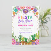 Invitation Baby shower moyen de fiesta florale de Nacho (Debout devant)