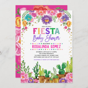 Invitation Baby shower moyen de fiesta florale de Nacho