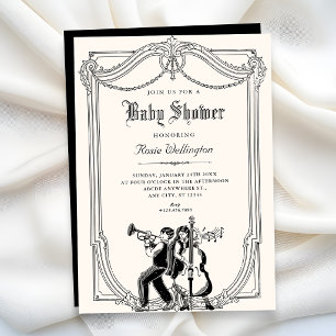 Invitation Baby shower musical vintage
