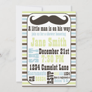 Invitation Baby shower Mustache