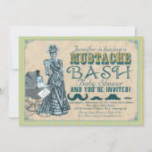 Invitation Baby shower Mustache Bash (Devant)