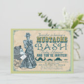 Invitation Baby shower Mustache Bash (Debout devant)