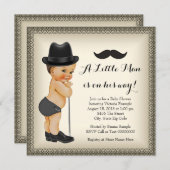 Invitation Baby shower Mustache Little Man (Devant / Derrière)