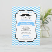 Invitation Baby shower Mustache Little Man (Debout devant)