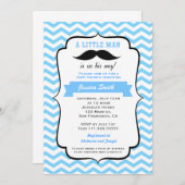 Invitation Baby shower Mustache Little Man (Devant / Derrière)