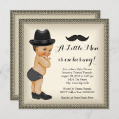 Invitation Baby shower Mustache Little Man (Devant / Derrière)